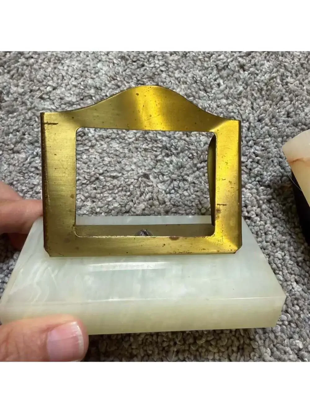 Vintage Onyx and Brass Desk Set